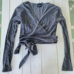 Urban outfitters cropped wrap tie top